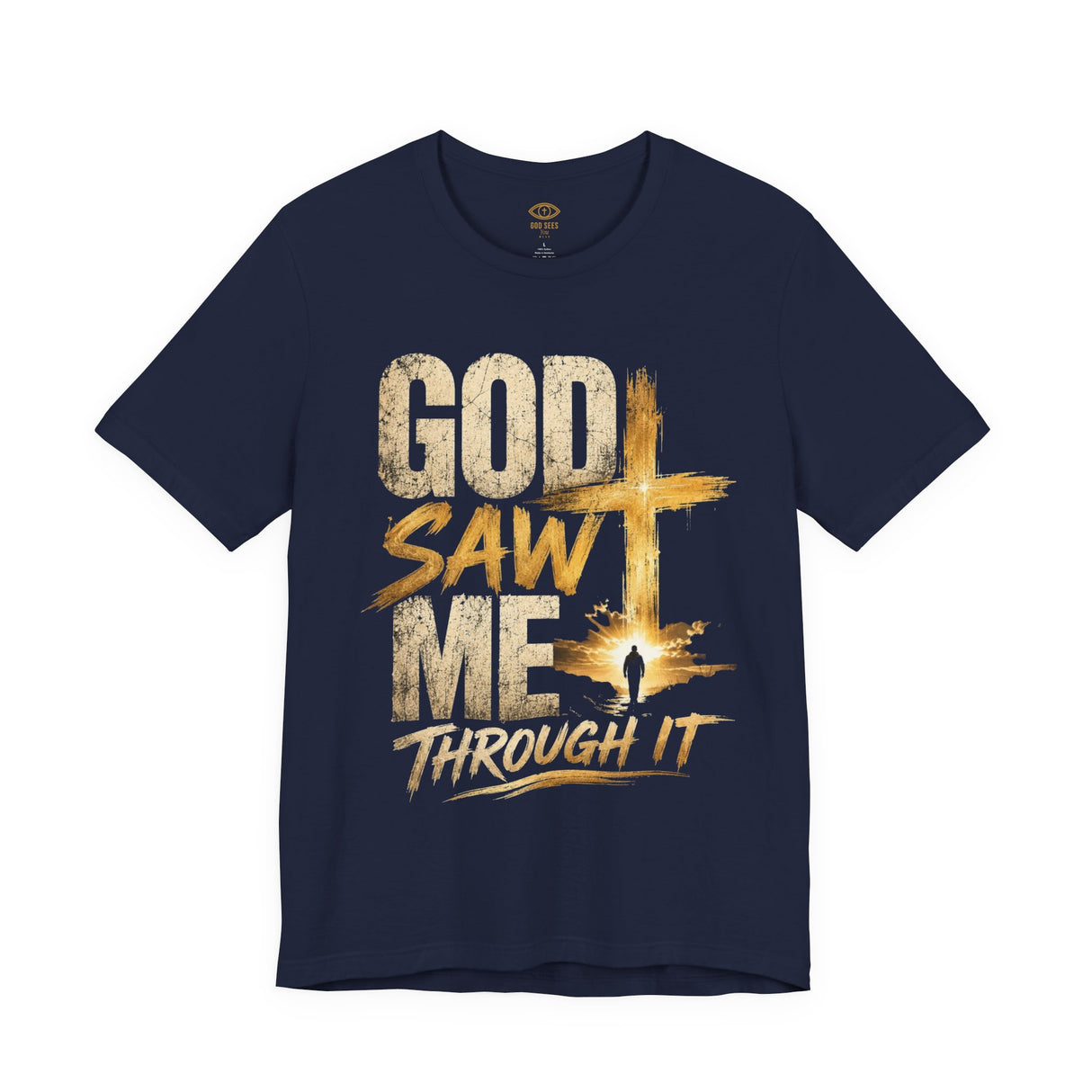God Saw Me Through It Tee colorway option - Christian faith apparel by God Sees You Wear