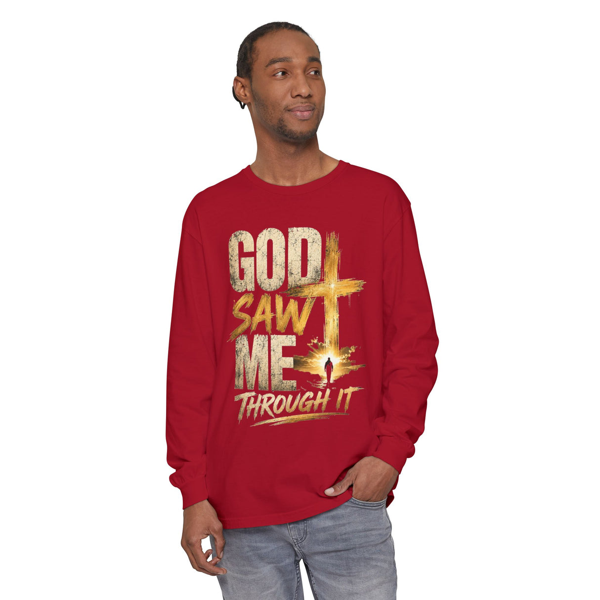 God Saw Me Through It Long Sleeve Tee