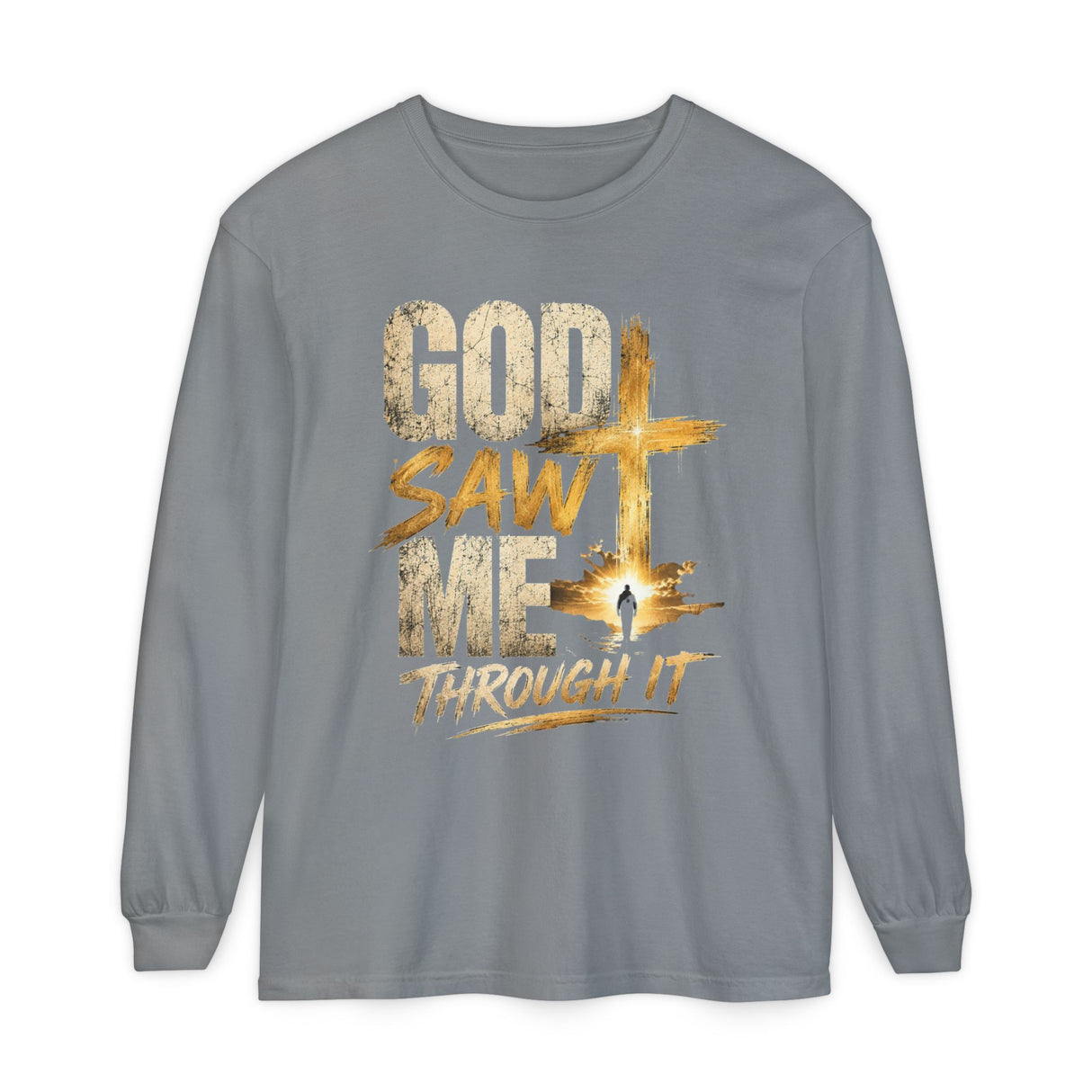 God Saw Me Through It Long Sleeve Tee