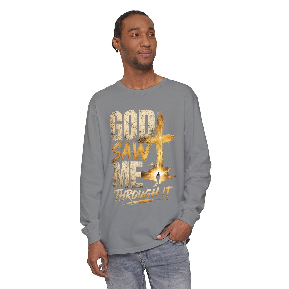 God Saw Me Through It Long Sleeve Tee