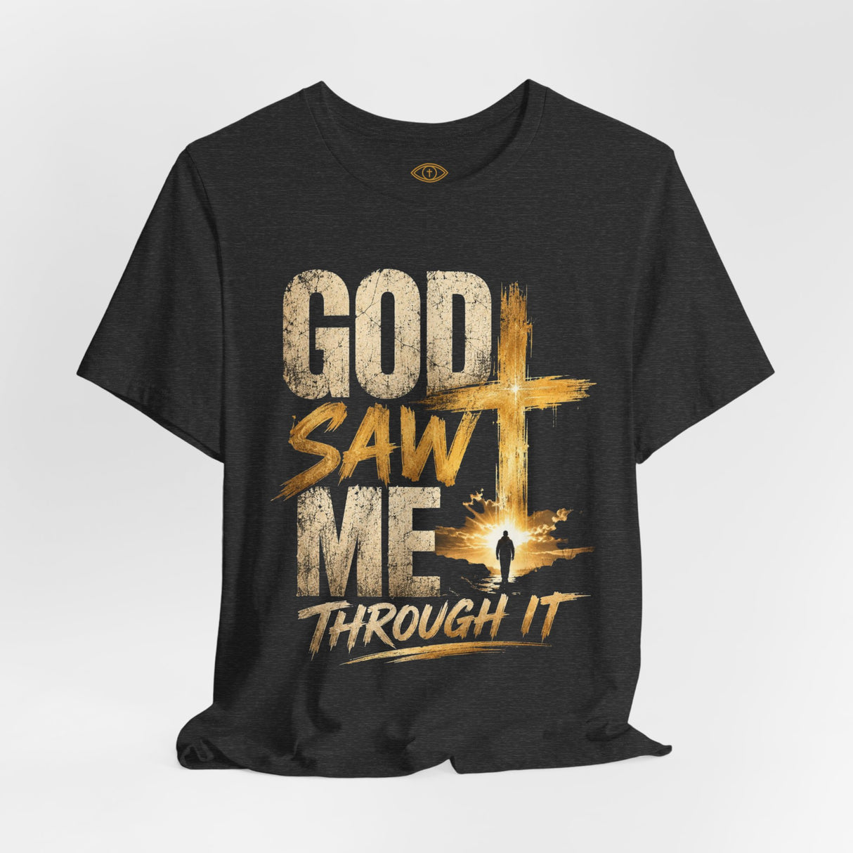 God Saw Me Through It Tee - alternate colorway, faith apparel by God Sees You Wear