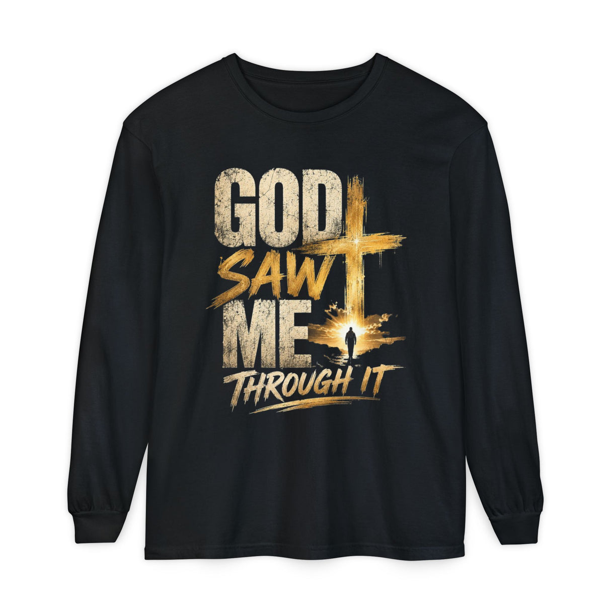 God Saw Me Through It Long Sleeve Tee