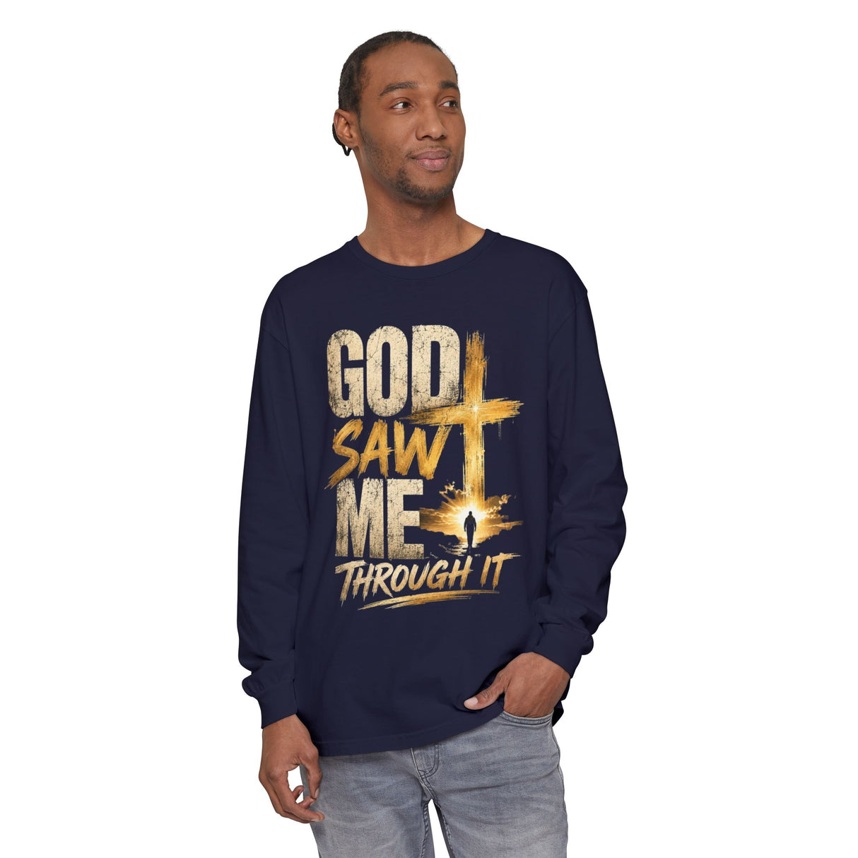 God Saw Me Through It Long Sleeve Tee